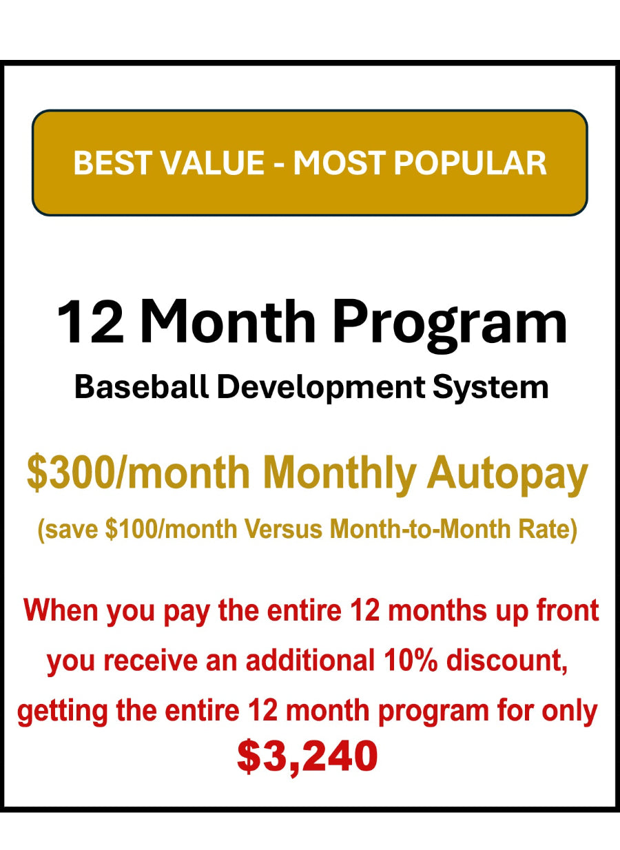 12 Month Baseball Development Package